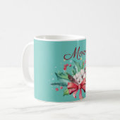 Holly en Feathers Bouquet Kerstmis Koffiemok (Voorkant links)