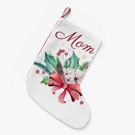Holly en Feathers Bouquet  Kleine Kerstsok (Voorkant (Hangend))