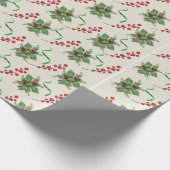 Holly en groen lint inpakpapier (Hoek)