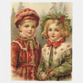 Holly en Hearth ouderwetse kerstdeken Fleece Deken (Voorkant)