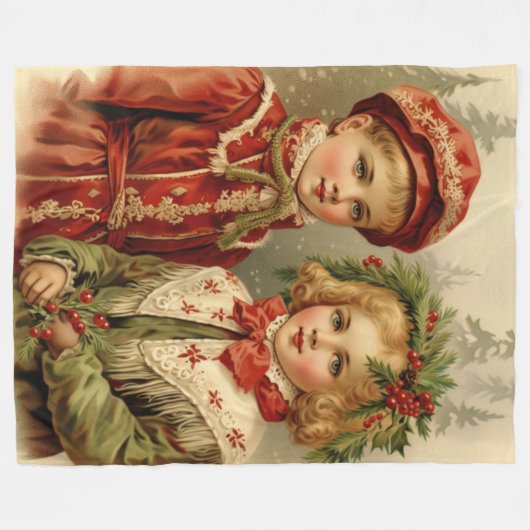 Holly en Hearth ouderwetse kerstdeken Fleece Deken (Voorkant (Horizontaal))