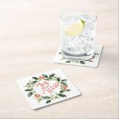 Holly en Ivy Botanical Wreath Kartonnen Onderzetters (Insitu)