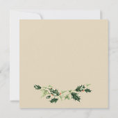 Holly en Ivy Botanische Kerstkrans Bedankkaart (Achterkant)