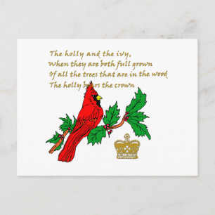 Holly en Ivy geïllustreerd op Apparel & Gifts Briefkaart