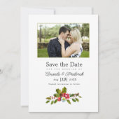 Holly en Ivy Kerst Trouwfoto Save The Date (Voorkant)