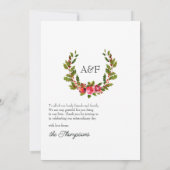  Holly en Ivy Kerstbruiloft Foto Bedankkaart (Achterkant)