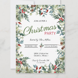 Holly en Ivy Kerstfeest uitnodiging