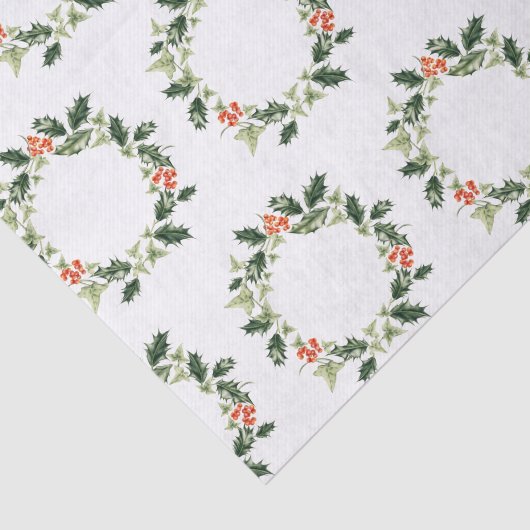 Holly en Ivy Kerstmis Tissuepapier (Detail)