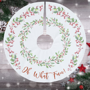 Holly en Ivy Red op witte kerst Kerstboom Rok