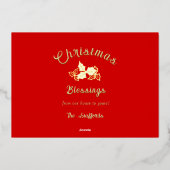 Holly en Ivy Red Ribbon Kerst Kaart (Achterkant)