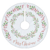 Holly en Ivy, rood, groen, wit, vrolijk kerstfeest Kerstboom Rok (Voorkant)