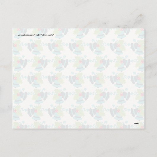 Holly en Jingle Bells Retro Kerstpatroon Feestdagenkaart (Achterkant)