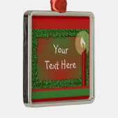 Holly- en kaarskerstversiering metalen ornament (Rechts)