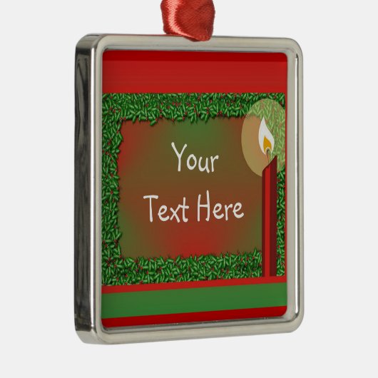 Holly- en kaarskerstversiering metalen ornament (Rechts)