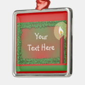 Holly- en kaarskerstversiering metalen ornament (Links)