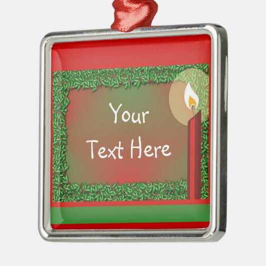 Holly- en kaarskerstversiering metalen ornament (Links)