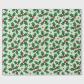 Holly- en Mint Wrapping Paper Cadeaupapier (Vlak)