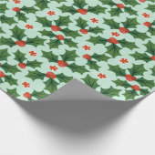 Holly- en Mint Wrapping Paper Cadeaupapier (Hoek)