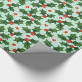 Holly- en Mint Wrapping Paper Cadeaupapier (Hoek)