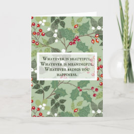 Holly en Mistletoe Custom Text Vakantie Kaart