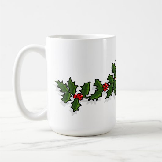 Holly en Mistletoe Kerstmis Mok (Links)