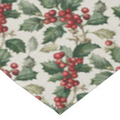 Holly en Mistletoe op faux off-white linnen Tafelkleed (Gekanteld)