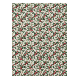 Holly en Mistletoe op faux off-white linnen Tafelkleed