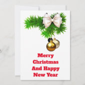 Holly en Ornamenten Kerst Kaart (Achterkant)