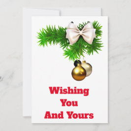 Holly en Ornamenten Kerst Kaart