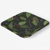 Holly en Paarse Berries Festive Papieren Bordje (Gebogen)