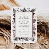 Holly en Pine bruiloft uitnodiging | Cranberry