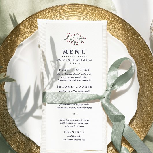 Holly en Pine Custom Wedding Menu
