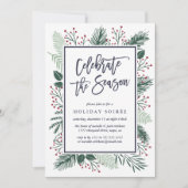 Holly en Pine | Feestdag uitnodiging (Voorkant)