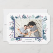 Holly en Pine | Horizontale vakantiefoto Feestdagenkaart (Voorkant)