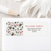 Holly en Pine Kerstmis Etiket (Insitu)