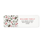 Holly en Pine Kerstmis Etiket (Voorkant)