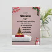 Holly en Pine op Beige Kerstfeest Kaart (Staand voorkant)