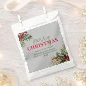 Holly en Pine op Grijze Kerstmis Party Favors Bedankzakje (Geknipt)