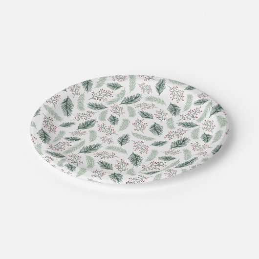Holly en Pine Papieren Bordje (Gekanteld)