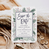 Holly en Pine sparen de Datum Save The Date