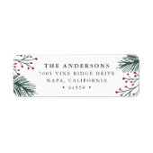 Holly en Pine | Terugkeeradres feestdag Etiket (Voorkant)