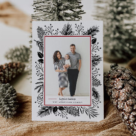 Holly en Pine | Vakantie fotokaart Feestdagenkaart