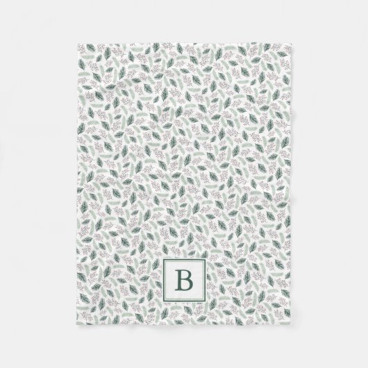 Holly en Pine | Vakantiemonogram Fleece Deken (Voorkant)