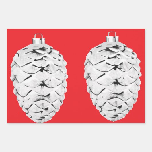 Holly en Pinecones rood inpakpapier (Voorkant 2)