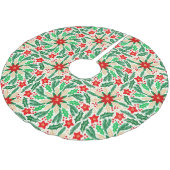 Holly en Poinsettia Botanisch vakantiepatroon Kerstboom Rok (Gekanteld)