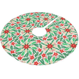 Holly en Poinsettia Botanisch vakantiepatroon Kerstboom Rok