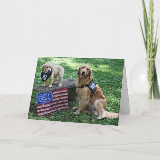 Holly en puppykaart kaart (Voorkant)