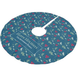 Holly en rode bessen loof patroon op maat kerstboom rok