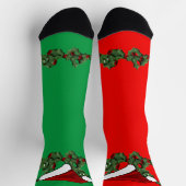 Holly en Santa Hat Mismatch Kerstmis Sokken (Top)