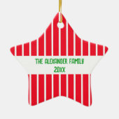 Holly en Stripes Keramisch Ornament (Achterkant)